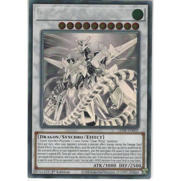 LED8-EN005 Crystal Clear Wing Synchro Dragon Ghost Rare