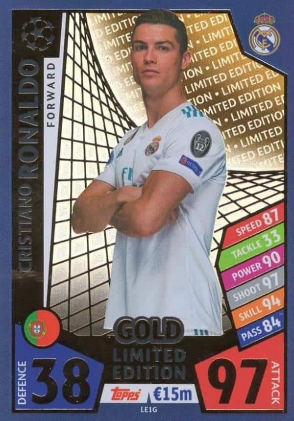 Match Attax Champions League 2017 18 Ronaldo Gold Limited Edition LE1G 1 Match Attax Champions League 2017 18 Ronaldo Gold Limited Edition LE1G Trading Card