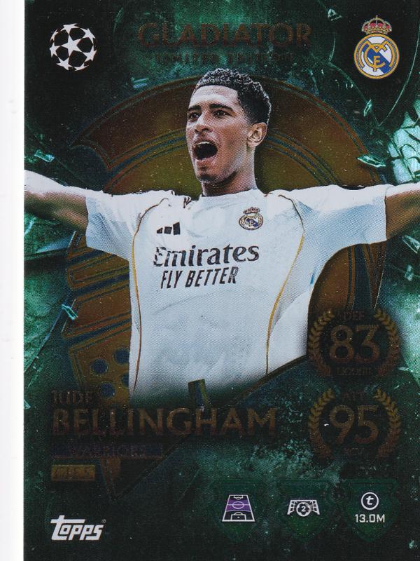 Match Attax 25/26 Jude Bellingham Gladiator Warriors Limited Edition Trading Card